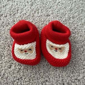 Red Santa Baby Booties